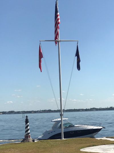 Tall flagpole with American flag
