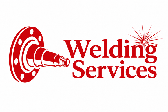 Red welding equipment logo with the words “Welding Services” in red text