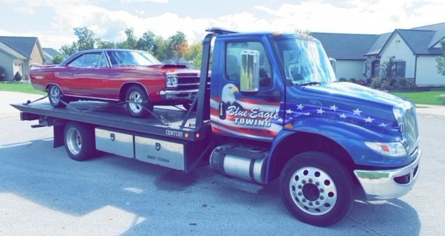 Truck With Car — Fort Wayne, IN — Blue Eagle Towing