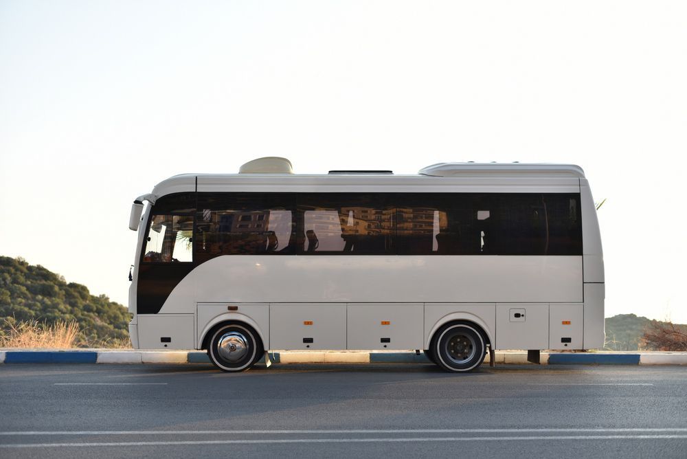 A White Bus Is Parked on The Side of The Road — G & D Ross Bus Charters In Montville, QLD