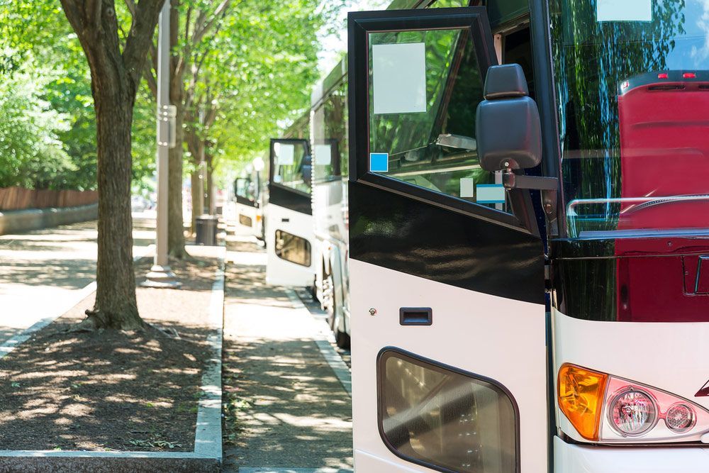 A Parked Charter Bus