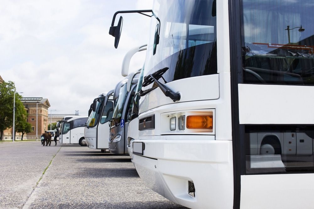 A Various Parked Bus Charters