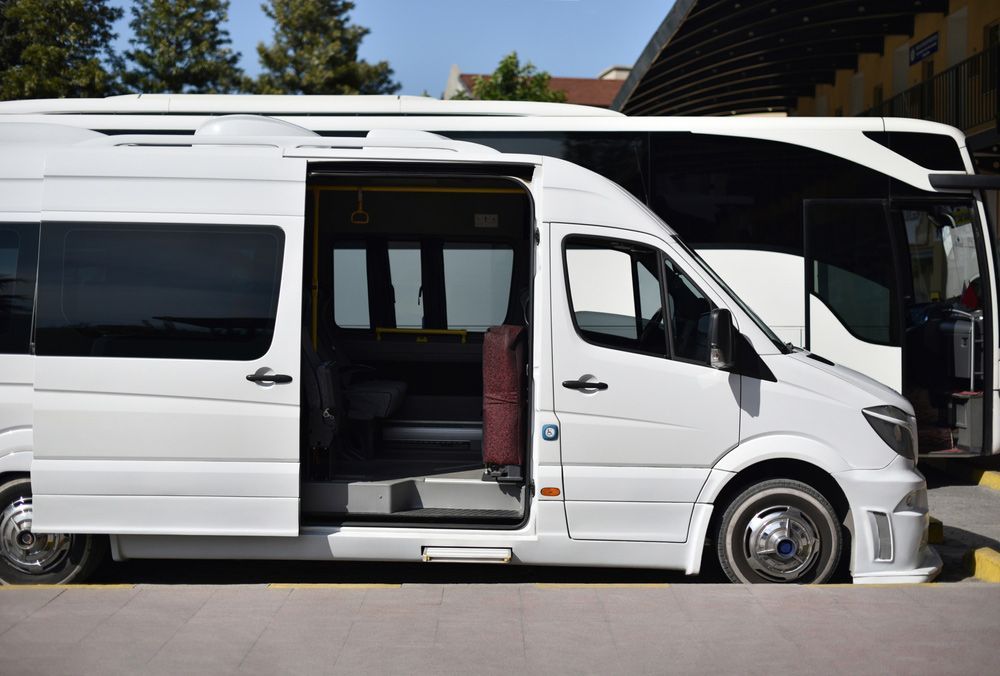 A White Mini Bus