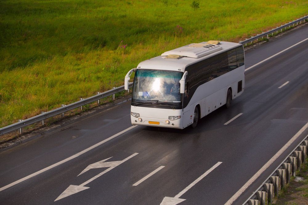 Tour Bus On Road