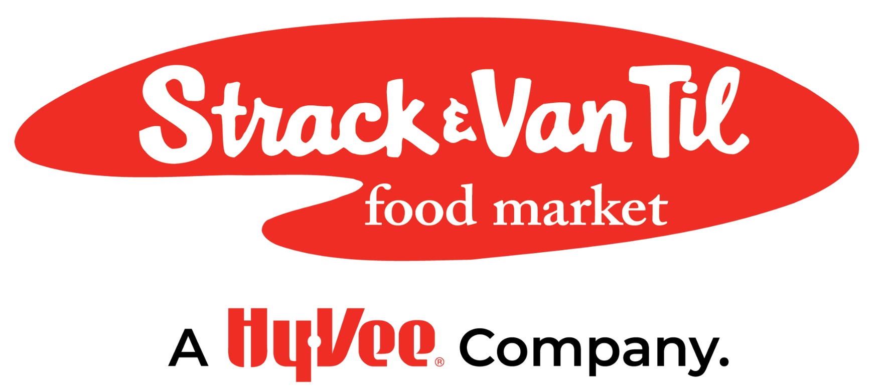 Strack & Van Til food market logo with A Hy-Vee company branding on a white background