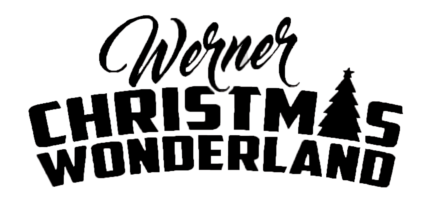 Werner Christmas Wonderland logo in black with a Christmas tree icon in place of the A