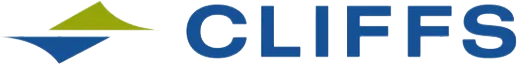 CLIFFS logo with blue text and green-blue triangular icon above it
