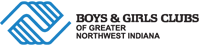 Boys & Girls Clubs of Greater Northwest Indiana logo with blue intertwined icon and black text