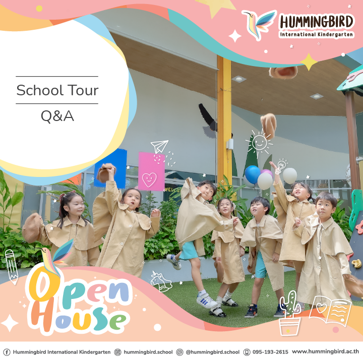 Children playing at Hummingbird International Kindergarten Open House.
