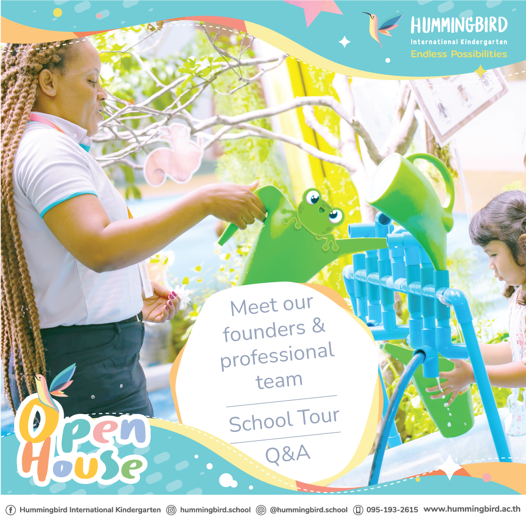 A poster for the hummingbird open house school tour