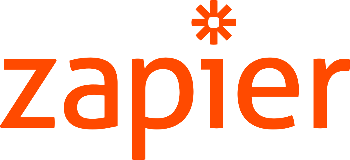 The orange Zapier logo featuring the company name in lowercase letters with an orange spark icon above the letter i.