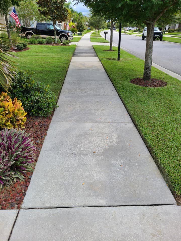 Clean pathway — Apollo Beach, FL — EGA Parking Lot Striping & Pressure Washing