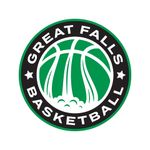 Great Falls Basketball circular logo with black, green, and white basketball graphic