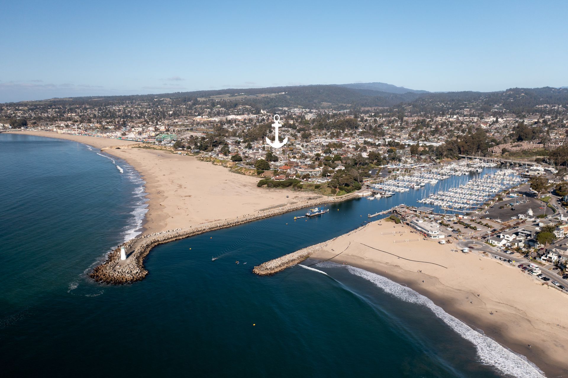 Aerial view of Santa Cruz