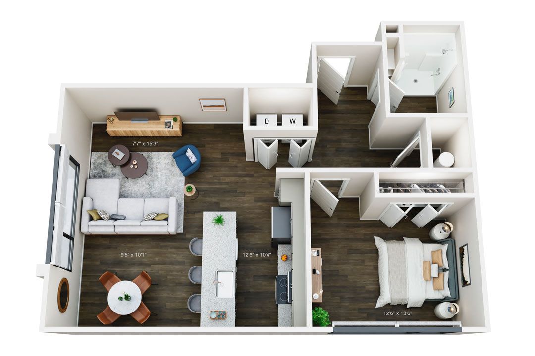 1331 Laramie - Unit E Floor Plan