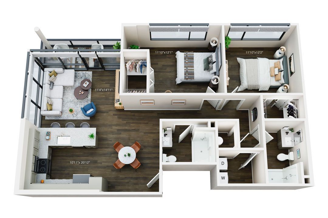 1331 Laramie - Unit F Floor Plan