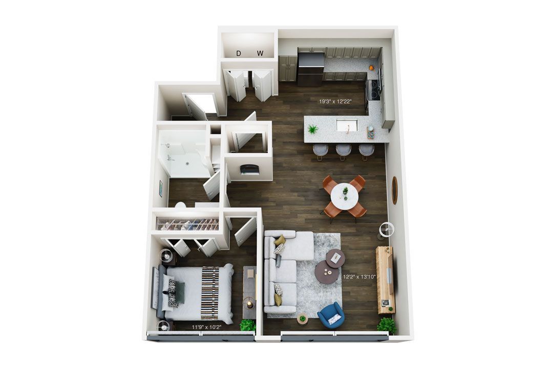 1331 Laramie - Unit G Floor Plan