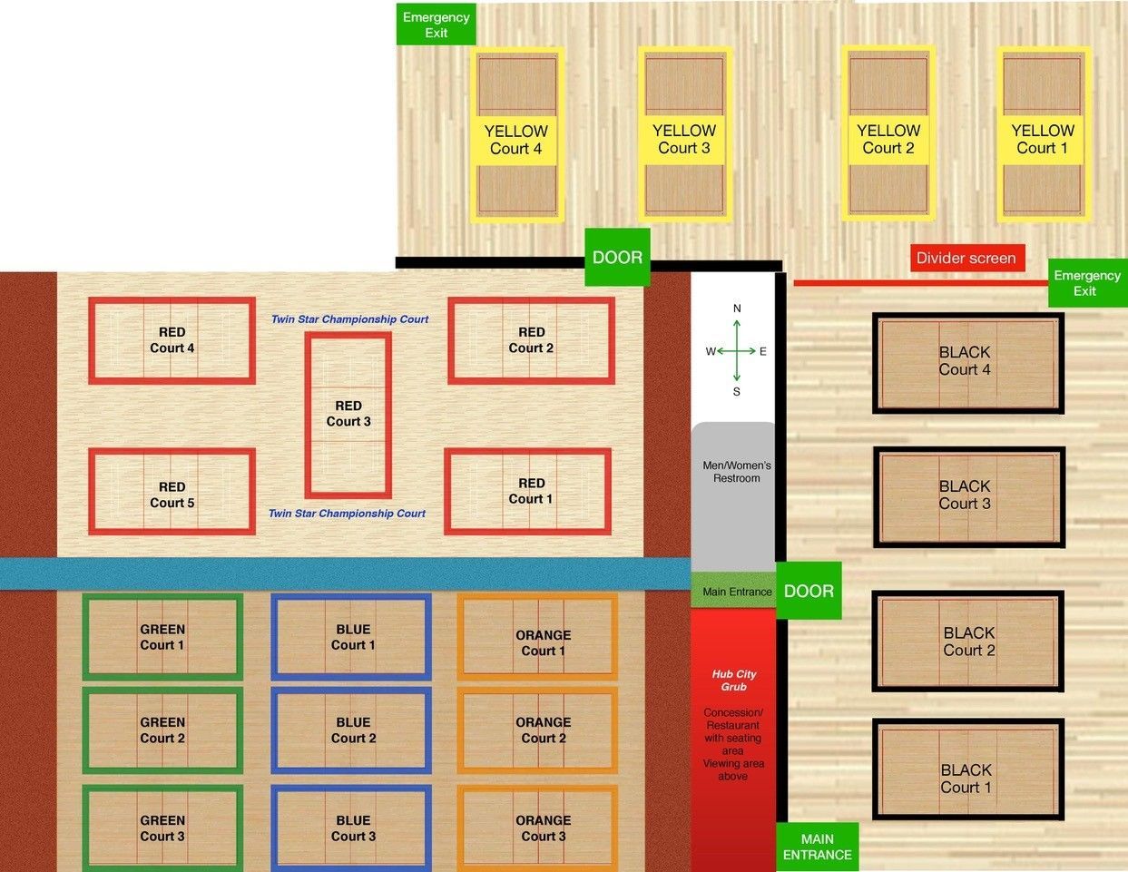 Volleyball Pickleball Layout — Centralia, WA — NW Sportshub Volleyball Pickleball Layout — Centralia, WA — NW Sportshub