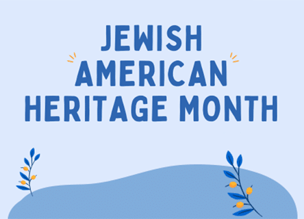 A blue sign that says jewish american heritage month