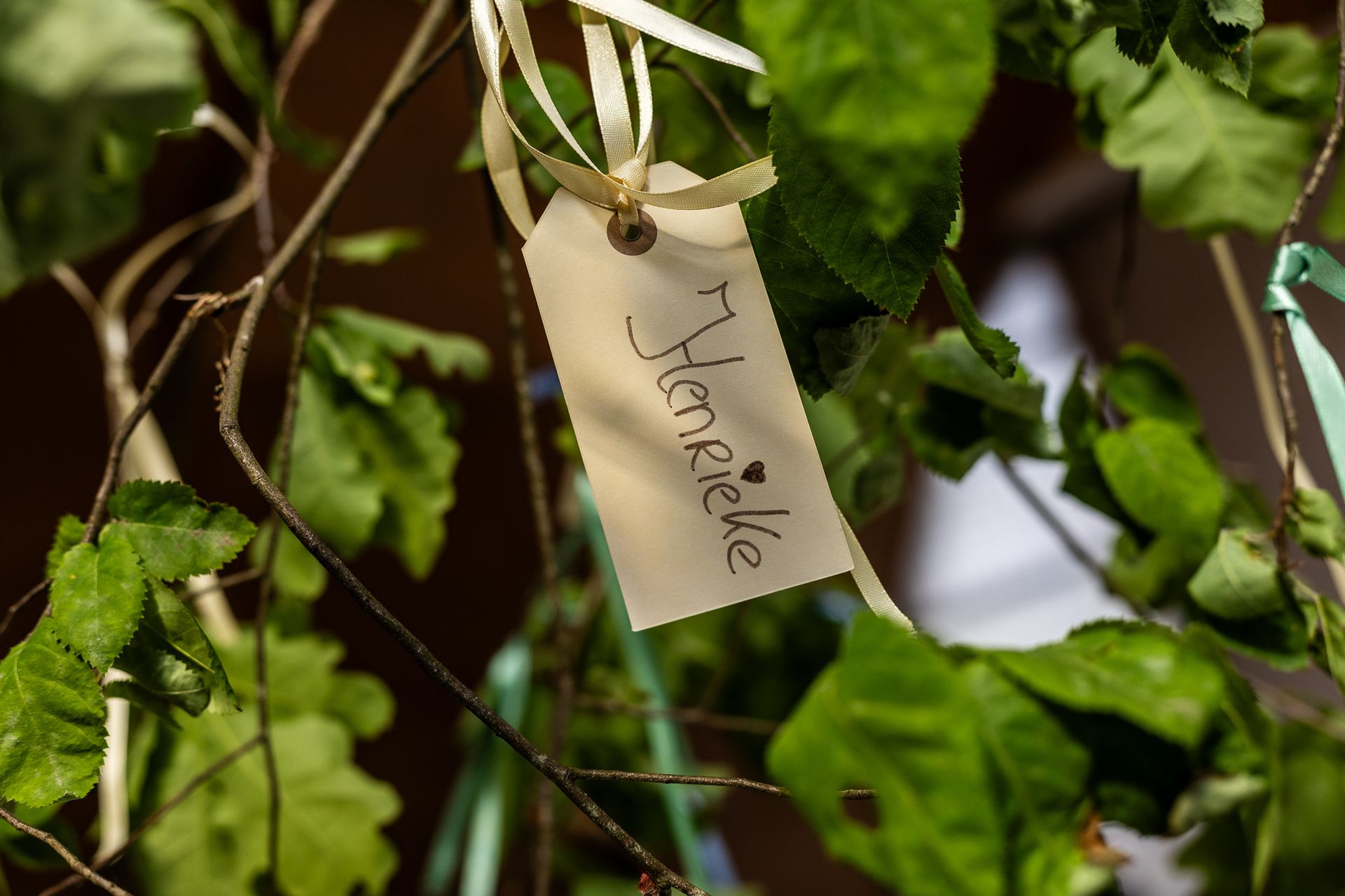 Handgeschreven label met