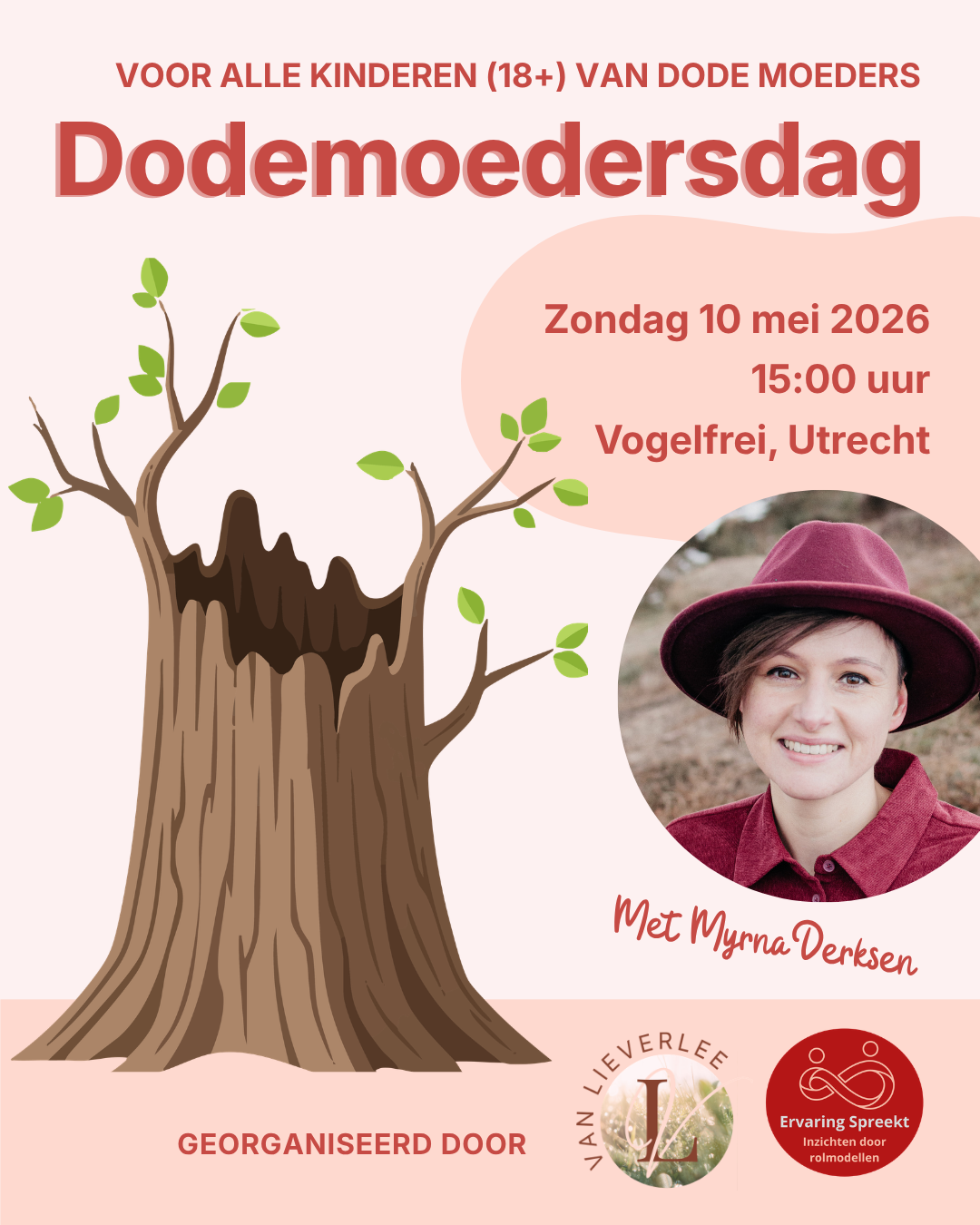 Flyer Dodemoedersdag op 10 mei 2026.