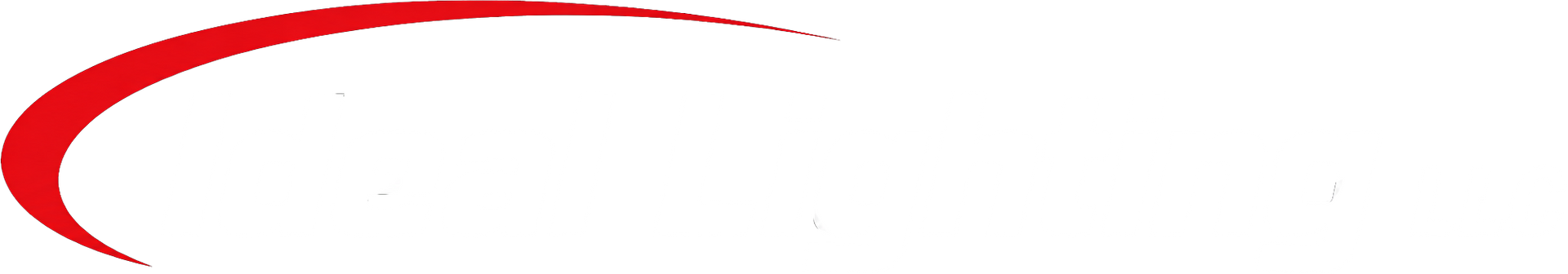 Red curved swoosh logo on a white background