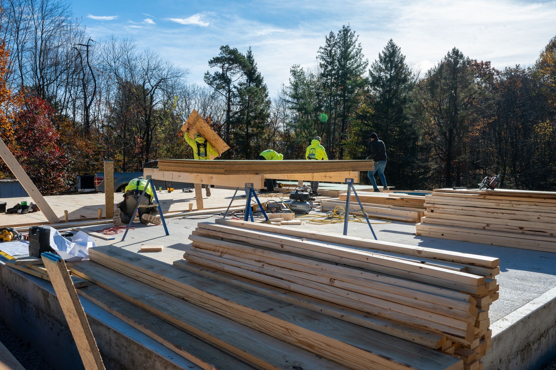 A custom home being built by WS Design & Build