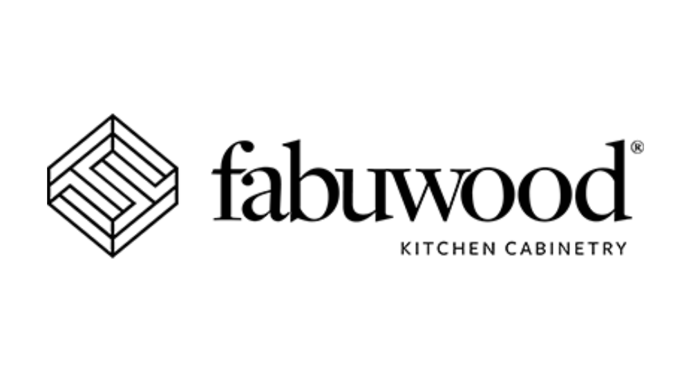 A black and white logo for a kitchen cabinetry company.