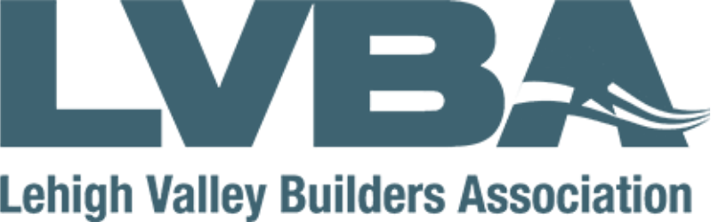 Lehigh Valley Builders Association logo in teal and gray with stylized house roof lines