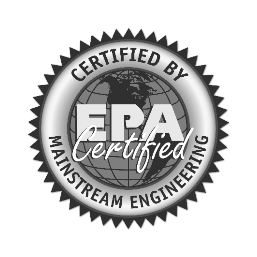 EPA Certified seal by Mainstream Engineering.