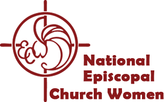 Logo of the National Episcopal Church Women: a circular design with a cross and stylized initials.