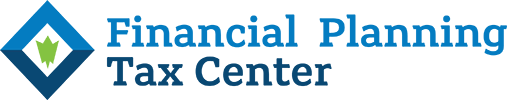 Financial Planning Tax Center logo with blue diamond icon and green accents