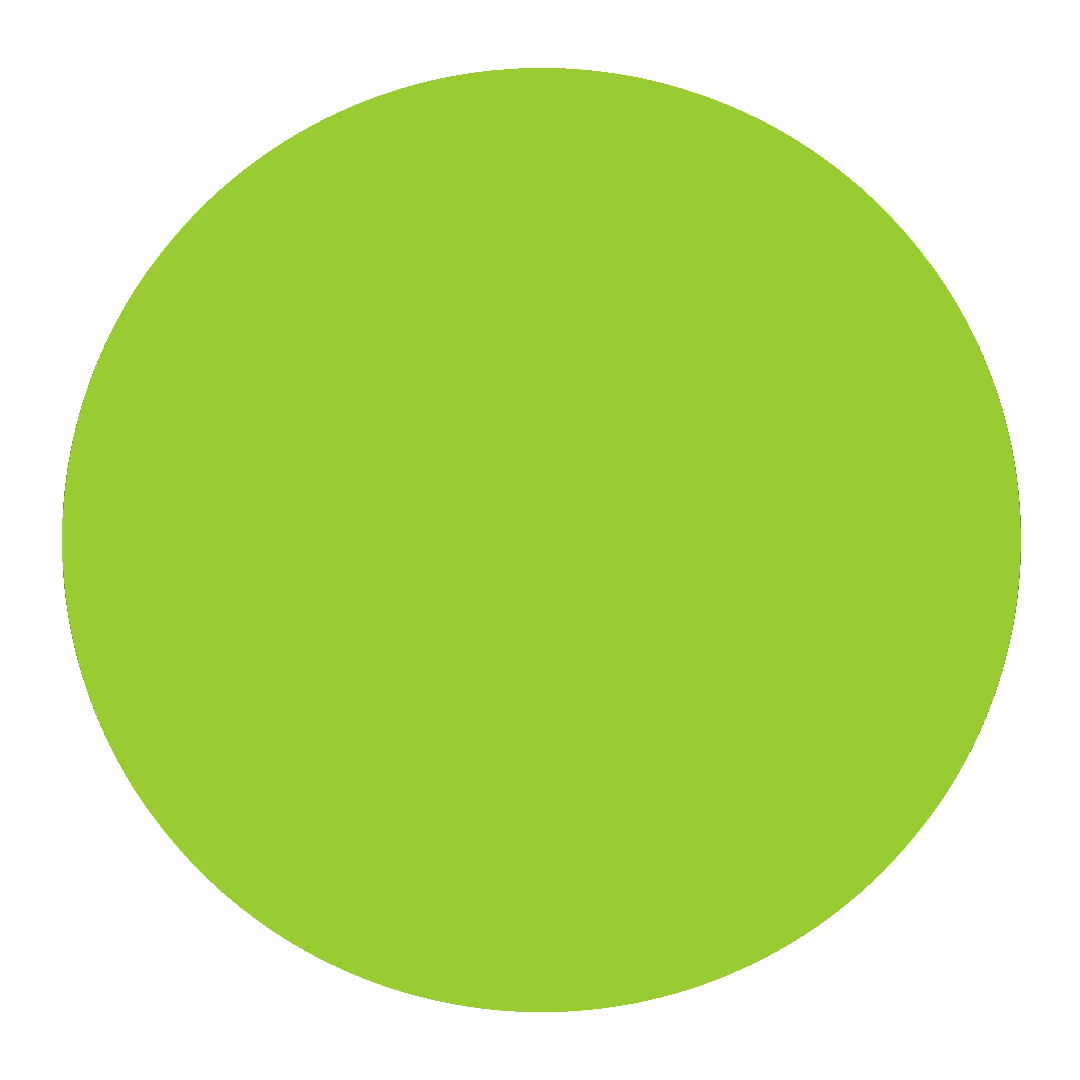 Bright green circle on a white background.