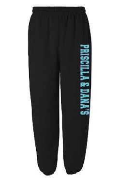 black varsity sweatpants