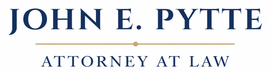 John E. Pytte, P.C. law firm logo on a blue background with scales of justice and “Savannah” text