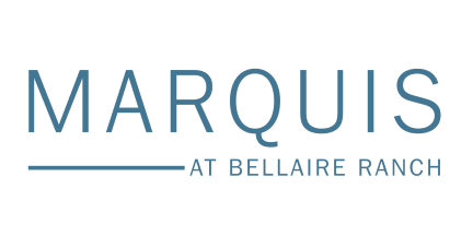 Marquis at Bellaire Ranch logo in blue and gray text on a white background