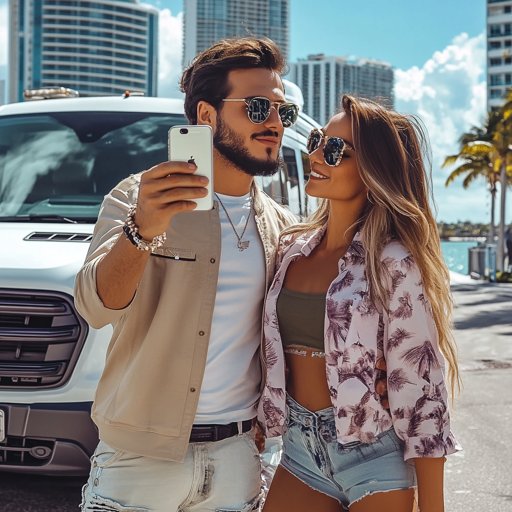 Miami Sightseeing Tour – Happy couple on a Miami City Tour