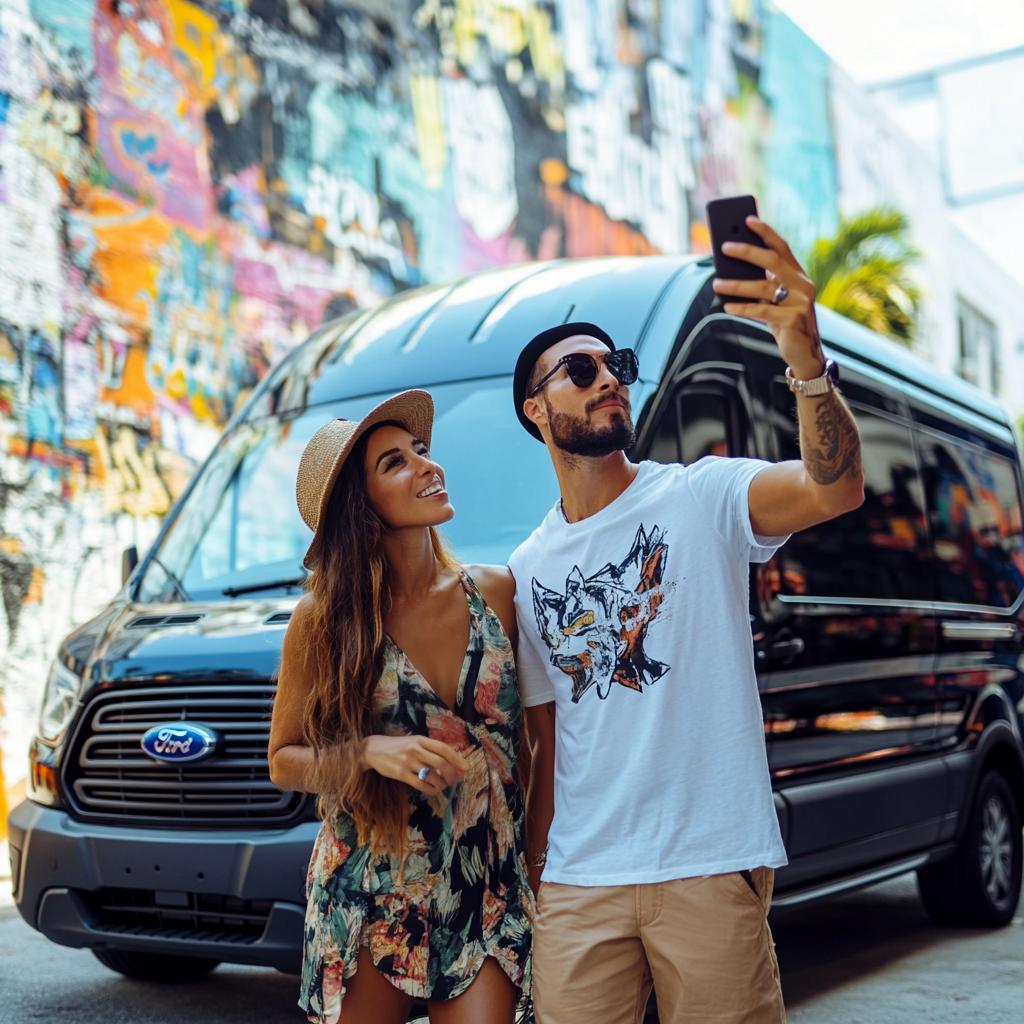 Miami City Tours bus at Wynwood Walls