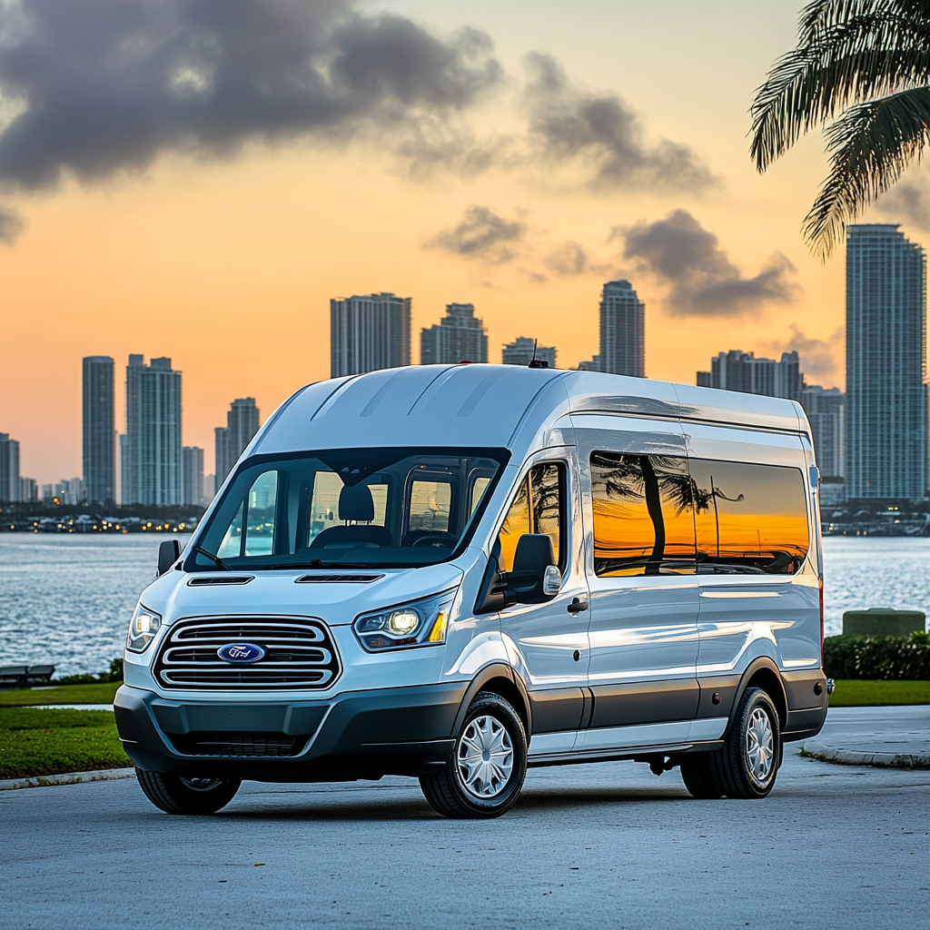 Modern bus for private tours Miami