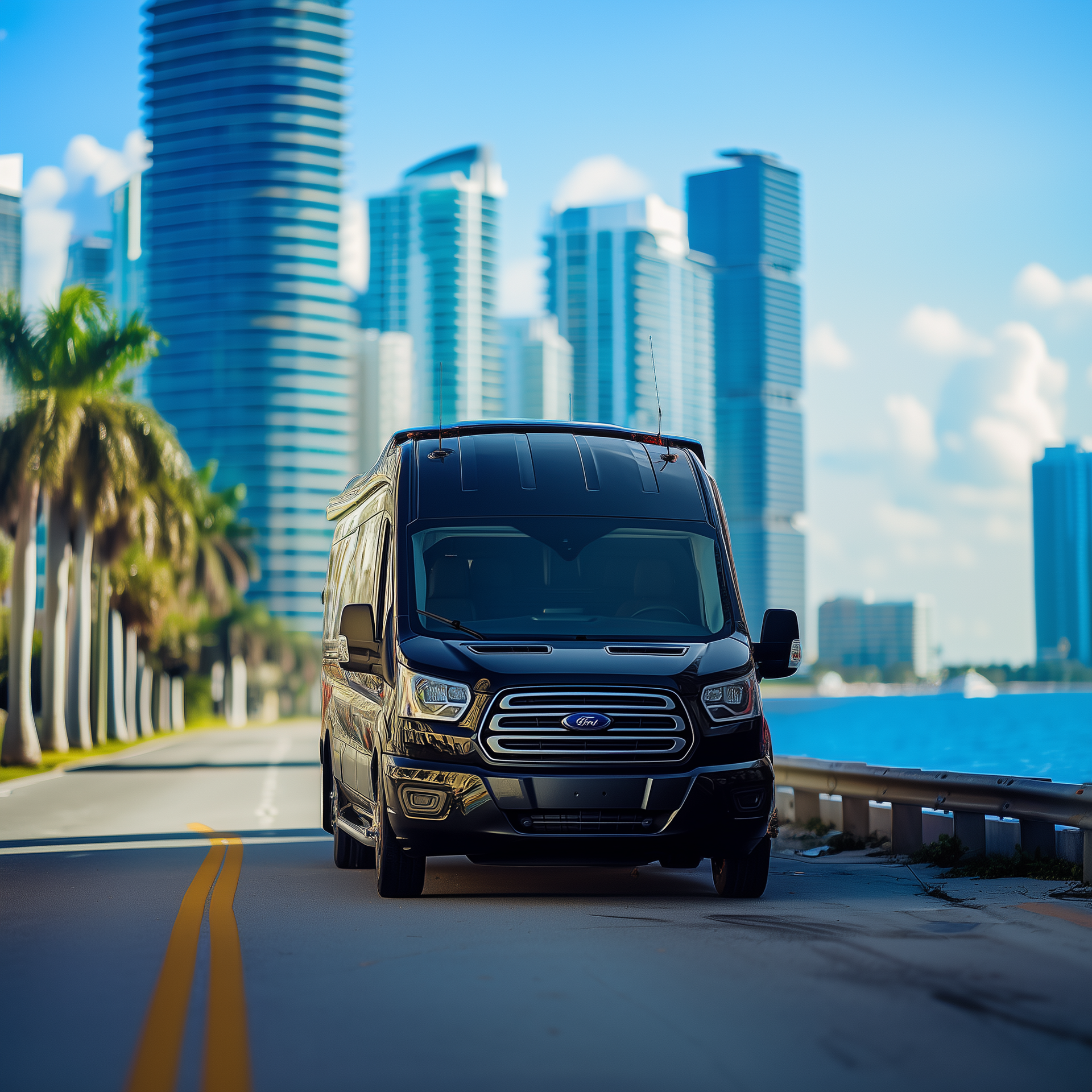 Air-conditioned Miami tour bus