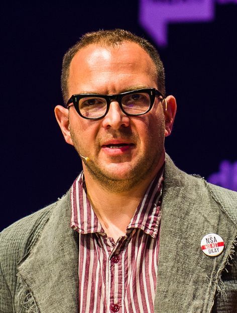 Cory Doctorow giving a seminar.