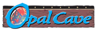 Logo for Kuranda Opal Cave: blue text 