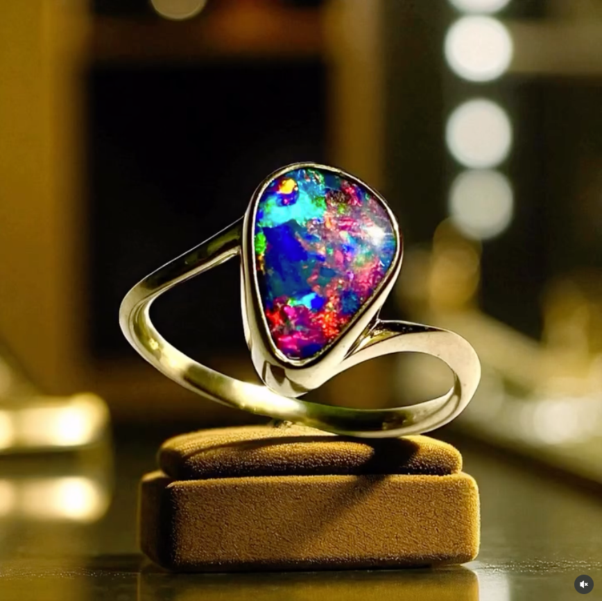 Gold Ring With a Teardrop-shaped Opal — Regency Jewellers in Cairns City, QLD