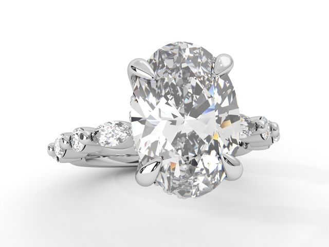 Diamond engagement ring with a large oval center stone — Regency Jewellers in Cairns City, QLD