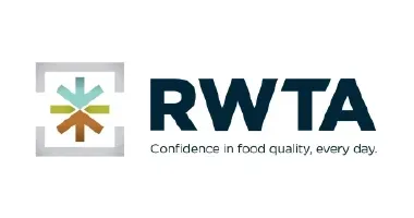 RWTA logo with dark blue text and a gray-green-orange star icon; tagline reads “Confidence in food quality, every day.”