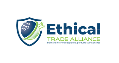 Ethical Trade Alliance logo with blue shield and green swoosh icon