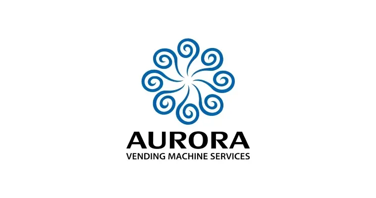 Blue floral logo with 