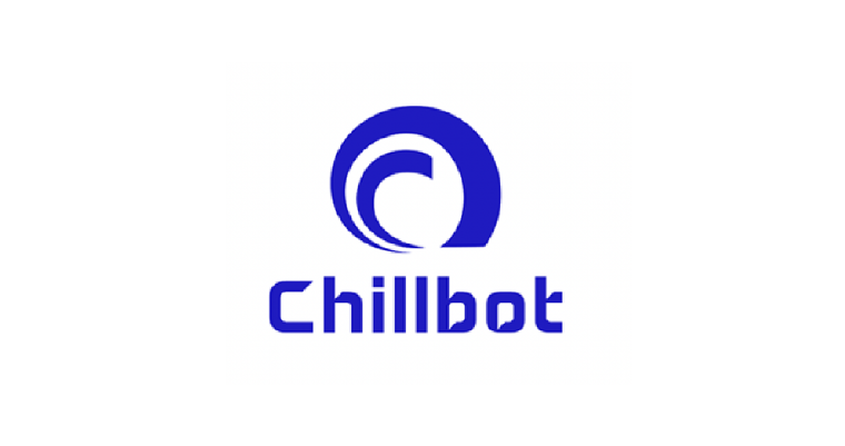 Blue Chillbot logo with circular icon and the word “chillbot” beneath it
