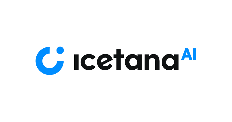 Icetana AI logo in blue and black on a white background