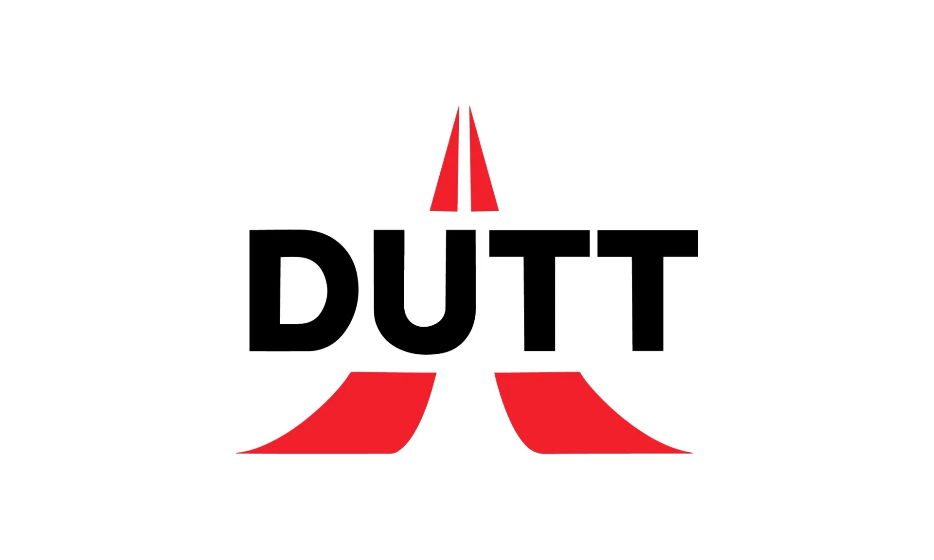 DUTT logo with black text and red stylized emblem on a white background